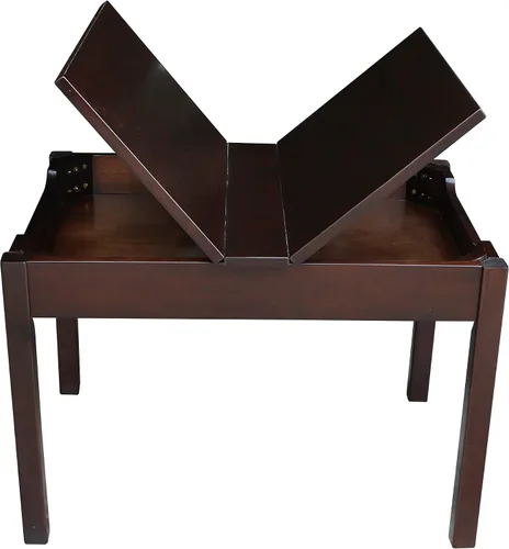Miniatura 8 de IC International Concepts Mesa juvenil con tapa elevable, almacenamiento oculto, construcción de madera duradera, ideal para salas