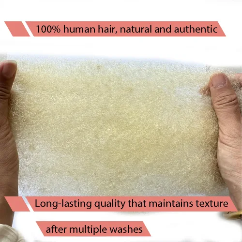 Miniatura 3 de Cabello humano afro ajustado para rastas, ideal para hacer mechas, reparar extensiones, torcer o trenzas, 4 manojos por paquete, rubio claro #613