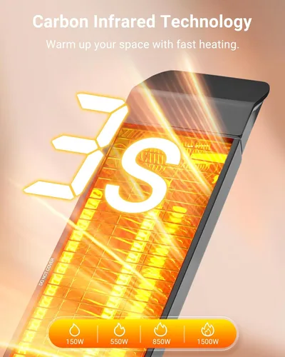 Miniatura 3 de Pasapair - Calentador eléctrico de patio - Calentador inteligente infrarrojo para interiores con temporizador de 24H y control por APP - Calentador
