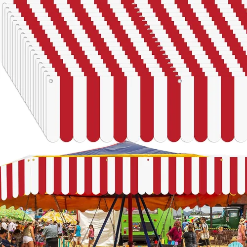 Miniatura 10 de Preboun 3 piezas de decoración de toldo de carnaval, tienda de campaña de circo, decoraciones colgantes de carnaval, pancarta de concesión, toldo