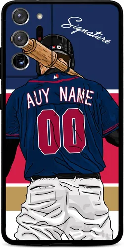 Miniatura 5 de Funda de béisbol personalizada con nombre y número para Samsung Galaxy Note 20/20 Ultra 10 Pro Note 9 8, silicona líquida con protección de cámara