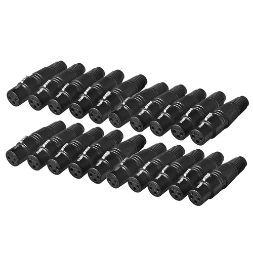 Paquete de 20 conectores XLR DMX de 3 pines para micrófono, conector de audio