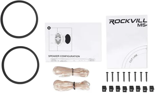 Miniatura 5 de Rockville Par de altavoces marinos MS40B de 200 W, 4 pulgadas, 4 ohmios, impermeable, diseño compacto, sonido de alta fidelidad, resistente a