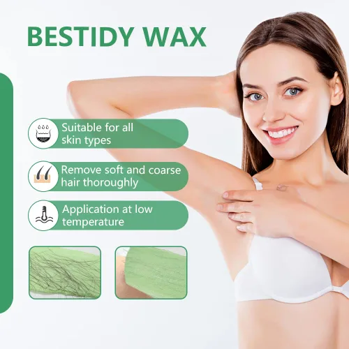 Miniatura 2 de Bestidy Perlas de cera dura para depilación – 35.27 oz de granos encerados para todas las áreas del cuerpo y bikini (verde)