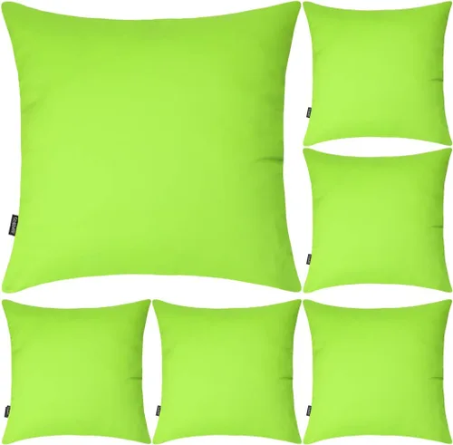 Miniatura 39 de Coddsmz Paquete de 6 fundas de almohada decorativas 100% algodón, fundas de cojín cuadradas de Navidad sólidas para el hogar, cama, sofá, día