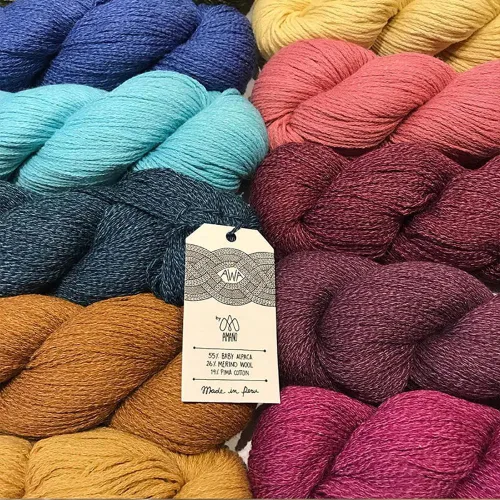 Miniatura 7 de Amano Awa - Hilo (3.5 onzas/328 yardas/madeja), hilo de mezcla de algodón de alpaca, hilo de punto suave para suéter, chal, bufanda, sombrero, #1114