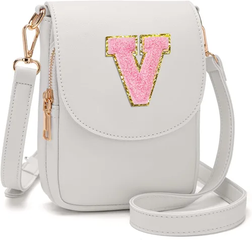 Miniatura 65 de Viverte Bolso Cruzado para Niñas Adolescentes Pequeñas, Bolso Inicial para Celular, Pequeña Cartera para Niños Pequeños, Bolso de Cuero con Tres