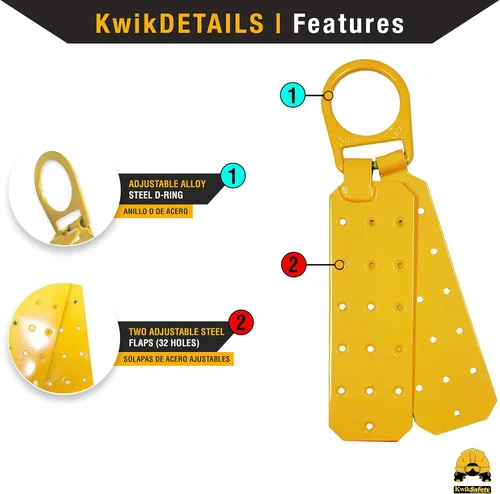 Miniatura 2 de KwikSafety - Charlotte, NC - GATOR [BUNDLE] Anclaje de techo, 50 pies VLA, cordón de seguridad de 6 pies, correa de brazo cruzado, arnés de Ancla