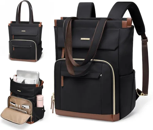 Miniatura 11 de Mochila convertible para mujer, mochila de trabajo, bolso de viaje, mochila para laptop, bolsa de libros para universidad, enfermera, viaje
