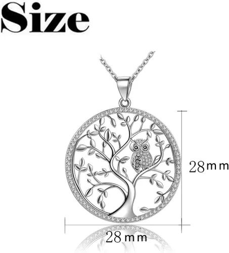 Miniatura 2 de Collar con colgante de árbol de la vida de plata de ley 925 con cadena de 18 pulgadas