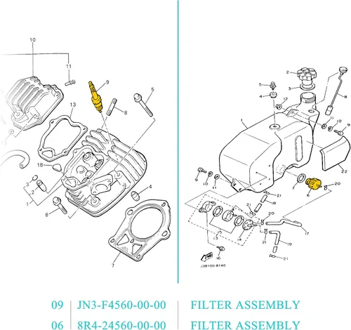 Miniatura 7 de 10L0L Kit de afinación para carrito de golf Yamaha G2 G8 G9 G11 de 4 ciclos a gas 1985-1994, reemplaza J10-14417-00 J38-14450-00, filtro de aire