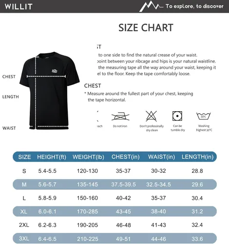 Miniatura 7 de Willit Camisa de protección solar UPF 50 para hombre camiseta de natación de manga corta SPF de secado rápido