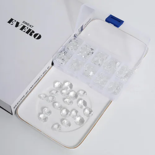 Miniatura 3 de LONGWIN Lote de 100 piezas de 1 agujero de cristal octágono cuentas, prisma de cristal Suncatcher piezas de repuesto lámpara DIY colgante colgante