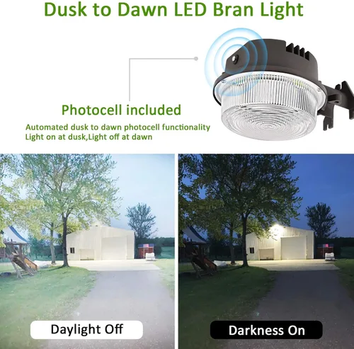 Miniatura 3 de Luz LED de granero, 70 W, 5000 K, luz diurna, 9800 lúmenes, luz LED de atardecer a amanecer, luz LED para patio al aire libre con fotocélula, 700 W