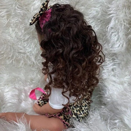 Miniatura 3 de Angelbaby Muñecas realistas de bebé recién nacidas afroamericanas de 22 pulgadas, de cuerpo completo, de silicona, con peso, lavables, recién