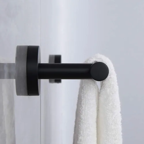 Miniatura 8 de Barra de toalla de mano de baño de 24 pulgadas en negro mate SUS 304 de acero inoxidable para montaje en pared..