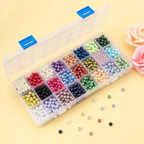 Miniatura 5 de PH PandaHall - Juego de cuentas redondas de cristal para hacer joyas, 10mm