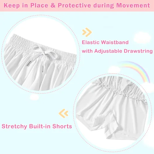 Miniatura 4 de Dancer queen Pantalones cortos holgados con cordón para niñas, pantalones cortos deportivos para correr, deportes, gimnasia para 6 a 12 años
