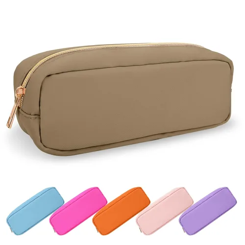 Miniatura 46 de Estuche pequeño para lápices y maquillaje para bolso, lindo estuche de lápices, bolsa de pinceles de maquillaje de nylon con cremallera, estuche
