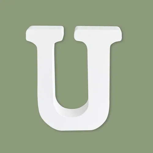 Miniatura 19 de Letras de madera de 4 pulgadas, letras del alfabeto de madera blanca para decoración de pared, letras de marquesina de madera sin terminar