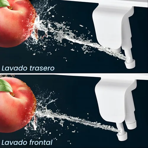 Miniatura 2 de BIGCOW - Accesorio de bidé ultrafino para inodoro, boquilla doble (lavado frontal y trasero), presión de agua fría ajustable y entrada de acero