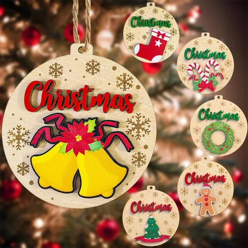 Miniatura 17 de Adornos de Navidad personalizados 2025 con nombres, adornos de madera personalizados de Navidad, adornos de pata personalizados, regalos