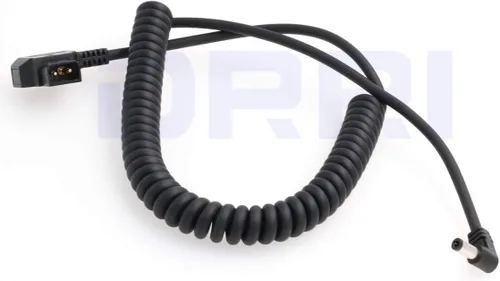 Miniatura 2 de Cable de alimentación de barril de CC a Dtap de 0.217 x 0.083 in para monitor Atomos Shogun/Ninja Inferno (cable en espiral de CC en codo)
