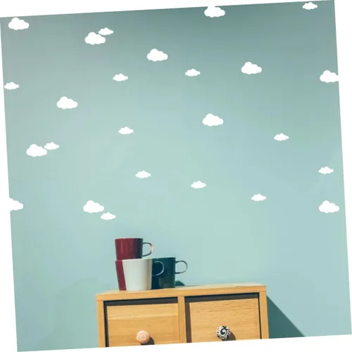 Miniatura 6 de TOYANDONA 96 unids nube etiqueta pared etiqueta niños decoración habitación vinilo calcomanías mural PVC para guardería