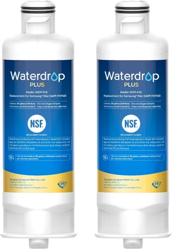 Waterdrop Plus DA97-17376B Filtro de agua de repuesto para Samsung® HAF-QIN/EXP, DA97-08006C, Certificado NSF/ANSI 401&53&42&372 para filtro de agua