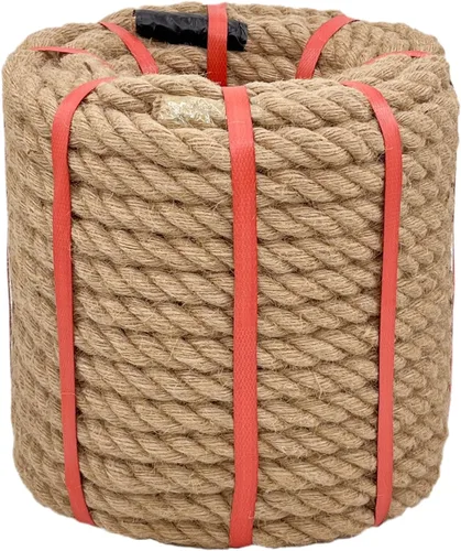 Miniatura 12 de Cuerda de Cáñamo Natural (1 pulgada x 50 pies) Cuerda de Manila Trenzada Cuerda de Yute Gruesa para Manualidades, Cuerda de Columpio de Porche