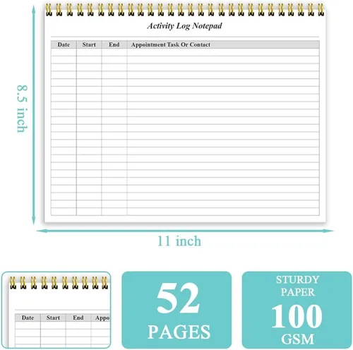 Miniatura 3 de Getvow Cuaderno de Registro de Actividades - Libro de Registro de Actividades en Espiral para Trabajo de Negocios, Cuaderno de Lista de Tareas