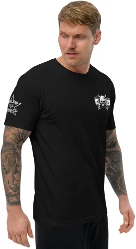 Miniatura 3 de Outlaw Justice with Skull and Pistols - Camiseta para hombre