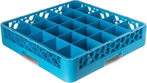 Miniatura 12 de Carlisle FoodService Products RG25-414 OptiClean - Estante de vidrio con 25 compartimentos con 4 extensores, compartimentos de 3-1/2 pulgadas, azul
