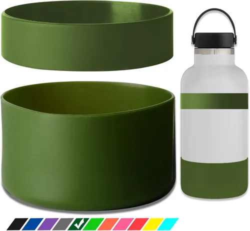 Miniatura 16 de Greant Funda protectora doble para botella de agua compatible con Hydro Flask, funda flexible de silicona compatible con funda Hydroflask, funda
