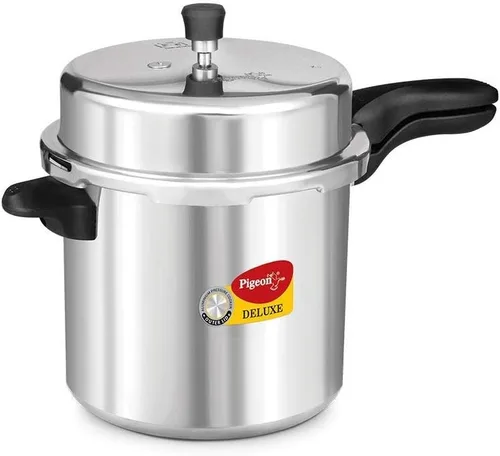 Pigeon Olla a presión – 10 cuartos de galón – Estufa de aluminio de lujo con tapa exterior – Cocina deliciosa comida en menos tiempo: sopas, arroz,