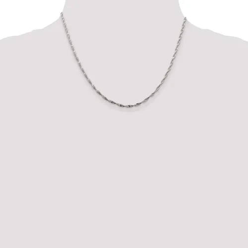 Miniatura 4 de IceCarats Collar de cadena de espiga trenzada de plata de ley 925 de 0.079 in