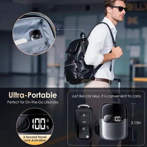 Miniatura 5 de Maquinilla de afeitar eléctrica para hombres, afeitadora de aluminio y recortador de barba para seco y húmedo, pantalla LED de batería, carga rápida