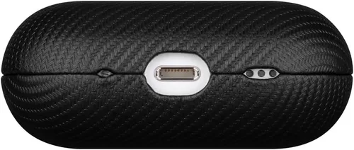 Miniatura 8 de LOPIE Funda hecha a mano para estuche de AirPods Pro de 1ª generación, funda de cuero vegano con textura de fibra de carbono con llavero y kit