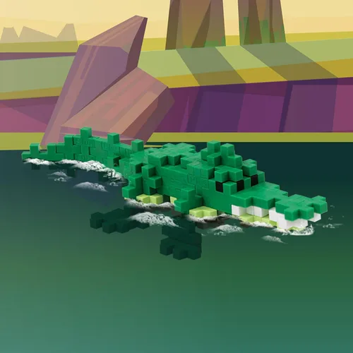 Miniatura 2 de Plus Plus Juego de bloques de construcción de figuras de animales 3D, 70 piezas de rompecabezas entrelazadas, divertidos juguetes de tallo