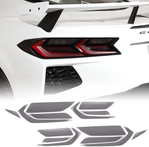 Película de luz trasera precortada de tinte de humo compatible con Chevrolet Chevy Corvette C8 2020 2021 2022 2023, calcomanías adhesivas de luces