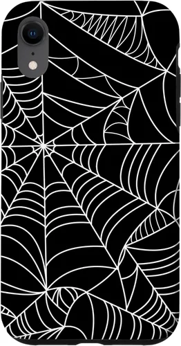 Miniatura 23 de iPhone 12 Mini Spider Web Halloween patrón espeluznante en caso negro