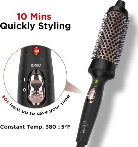 Miniatura 3 de Aima Beauty Cepillo térmico, cepillo voluminizador de 1.3 pulgadas/1.378 in que hace que el cabello sea sedoso y suave, el cepillo caliente iónico