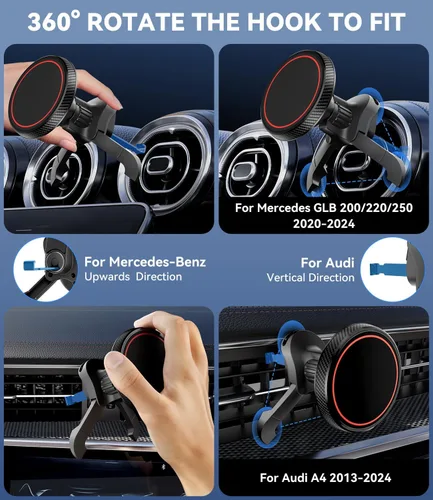 Miniatura 6 de Magsafe - Soporte de teléfono de coche para Mercedes Benz A/B/C/V/G/Class y Audi A1/A3/A3, soporte magnético para teléfono compatible con iPhone 17