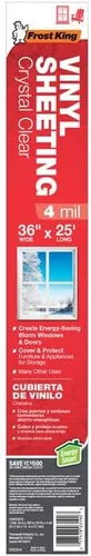 Miniatura 3 de Frost King, V3625/4, láminas de vinilo transparente para vidrio de 36 pulgadas x 25 pies por 4 mil, V3625/4