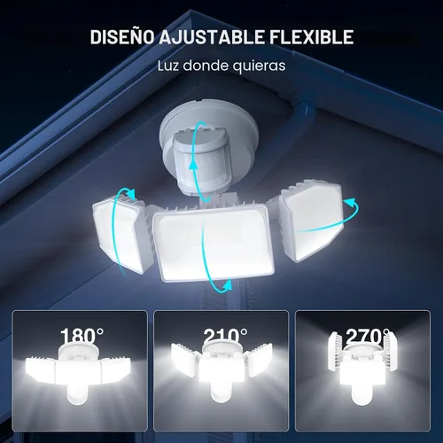 Miniatura 7 de Abovizo Luces de seguridad LED de 85 W con sensor de movimiento para exteriores, 8500 lm de atardecer al amanecer, IP65 impermeable, 6500 K, luz