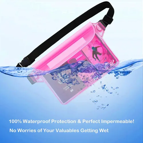 Miniatura 4 de AiRunTech Bolsa impermeable con correa para la cintura (paquete de 2) Accesorios de playa, la mejor manera de mantener tu teléfono y objetos