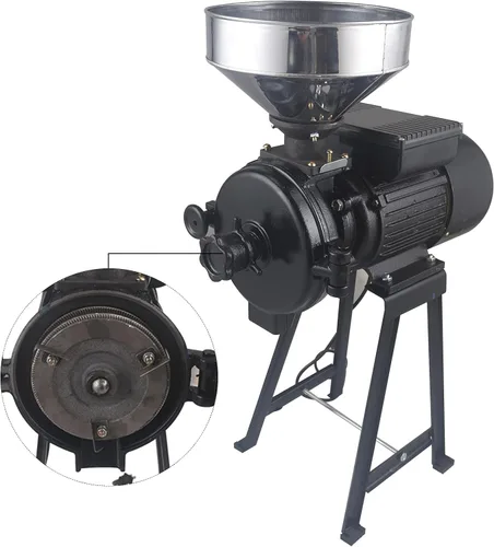 Miniatura 5 de Molinillo de maíz eléctrico de granos, máquina de molinillo de maíz comercial de 2200 W, máquina de molinillo de maíz de arroz resistente, avena