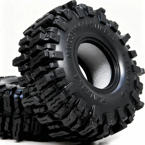 Miniatura 4 de HOBBYSOUL Neumáticos 1.0 64 * 25mm 1.0 Neumáticos para Barro Lanzadores de Lodo Super Blandos y Adhesivos 1.0 Neumáticos Crawler para RC 1/18 TRX4M