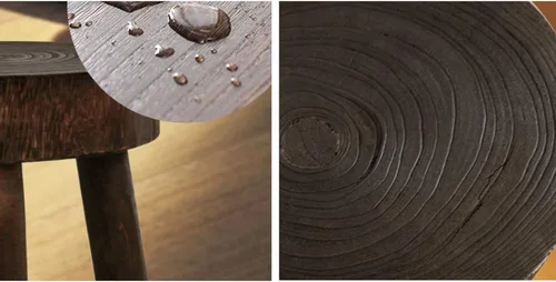 Miniatura 5 de TITA-DONG Taburete de madera moderno, estante para maceta, taburete de pie de madera redondo sólido para cocina, dormitorio, sala de estar, baño