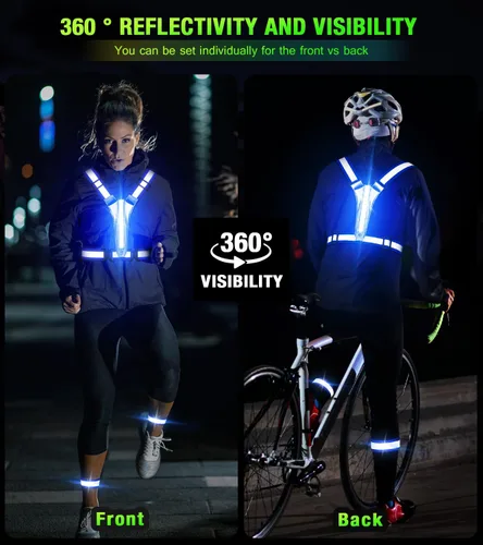 Miniatura 3 de Chaleco reflectante para correr con luz LED, chaleco reflectante recargable de alta visibilidad